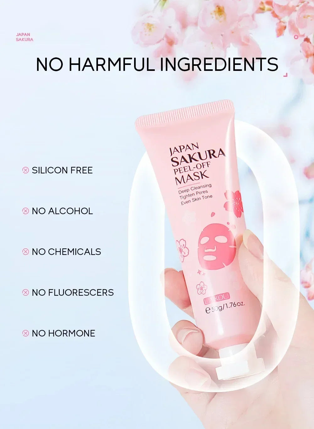 Cherry Blossom Peel Off Mask ,Hydrating & Deep Cleansing