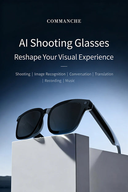 800W Camera AI Smart Glasses Men Translation Sunglasses