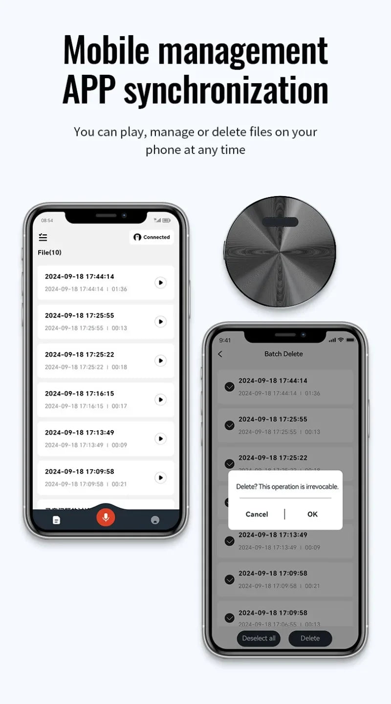 8-128GB Magnetic AI Voice Recorder ChatGPT Intelligent Translation
