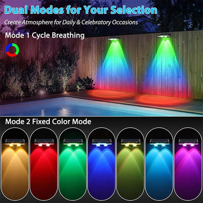 Solar Powered LED Fence Lights Outdoor Waterproof Wall Lamp