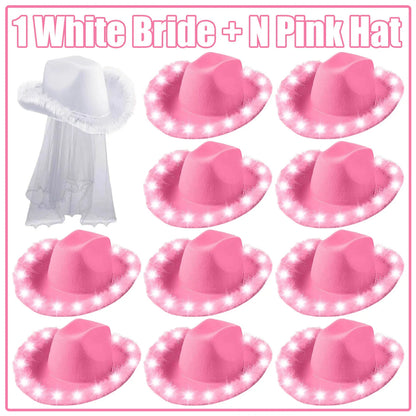 LED Cowboy Hats Wedding Hats Bulk Light up Cowboy Hats