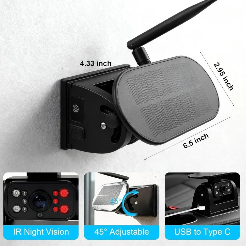 1080P WiFi Magnetic Solar Wireless Backup Camera