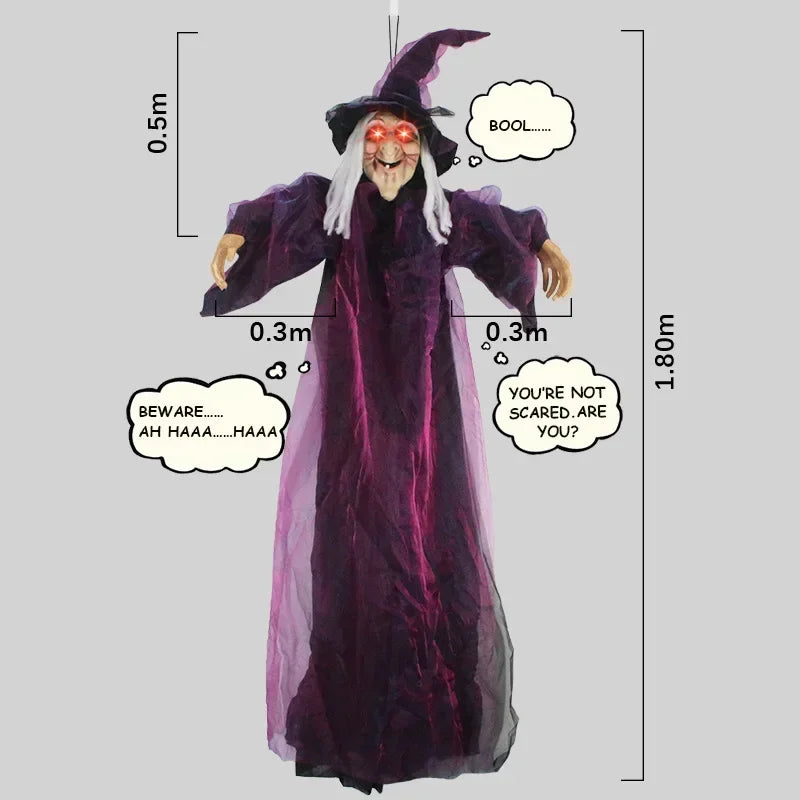 Halloween Spooky Voice Control Lumious Talking Witch