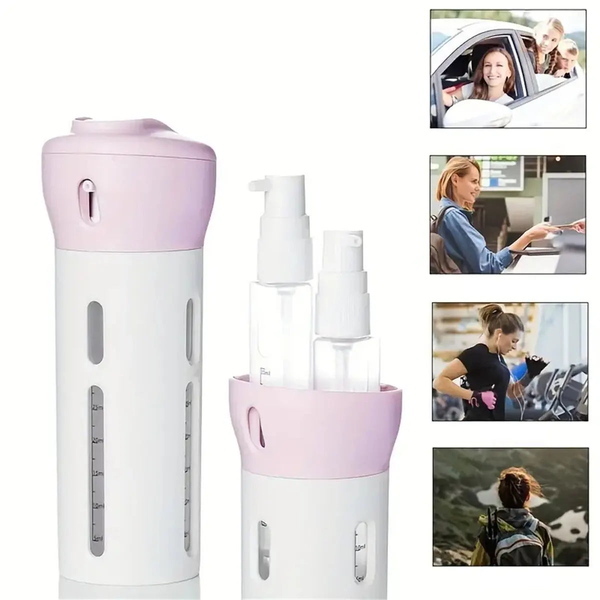 4 In 1 Portable Travel Liquid Dispenser Bottle Refillable