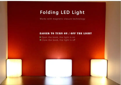 3D Wooden Foldable LED Book Night Light 3 / 5 Lighting Colors