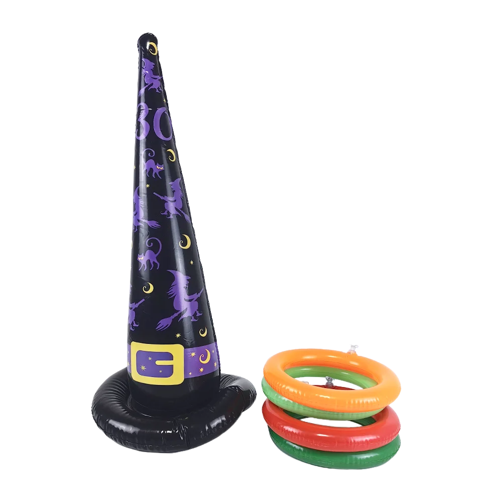 Fun Halloween Throwing Game Inflatable Spiders Witch’s Hat Toss