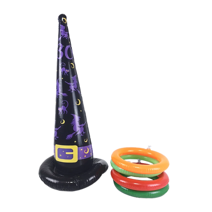 Fun Halloween Throwing Game Inflatable Spiders Witch’s Hat Toss