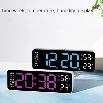 Large Digital Wall Clock Temperature and Humidity