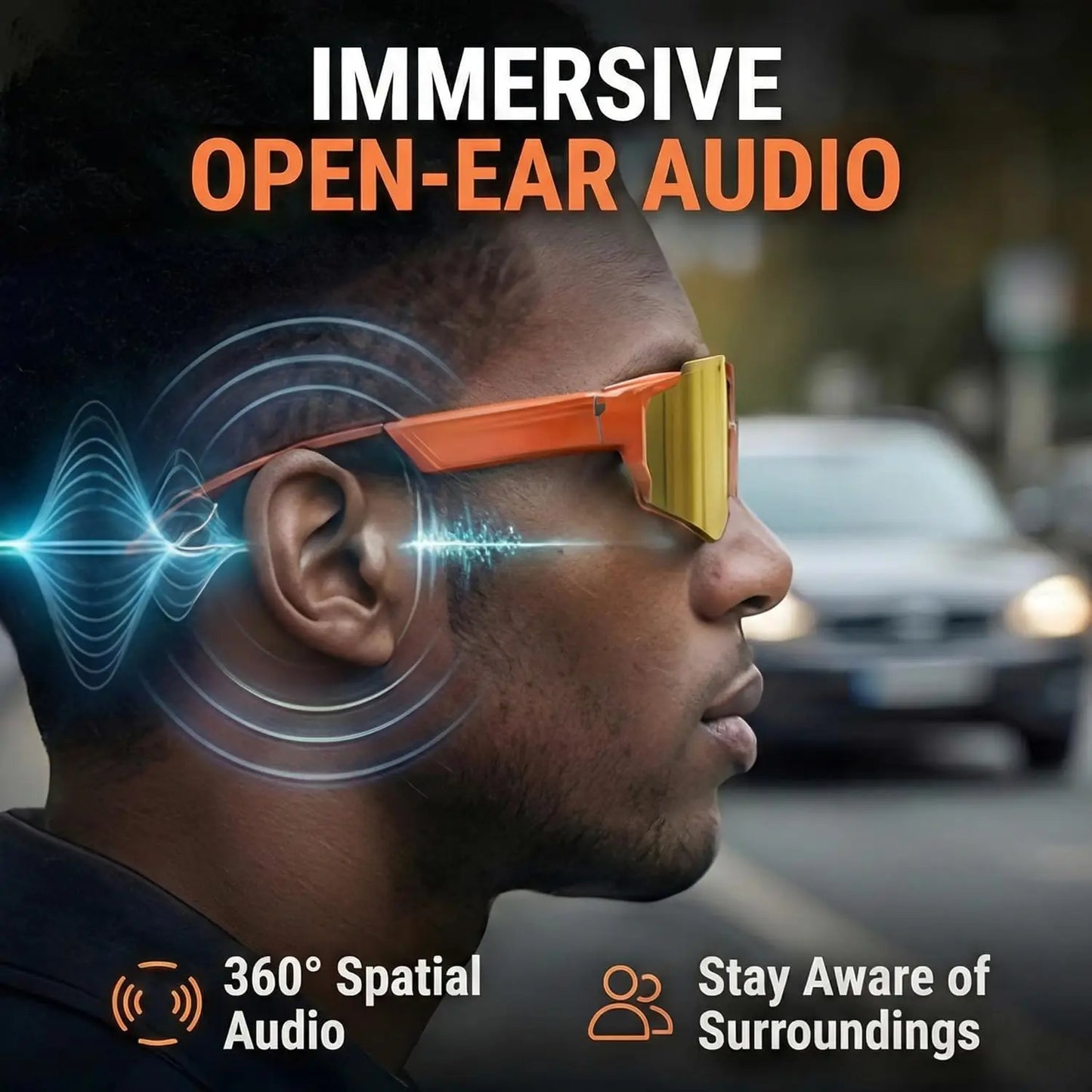 AI Voice Translate Smart Glasses 1200P Video Recording