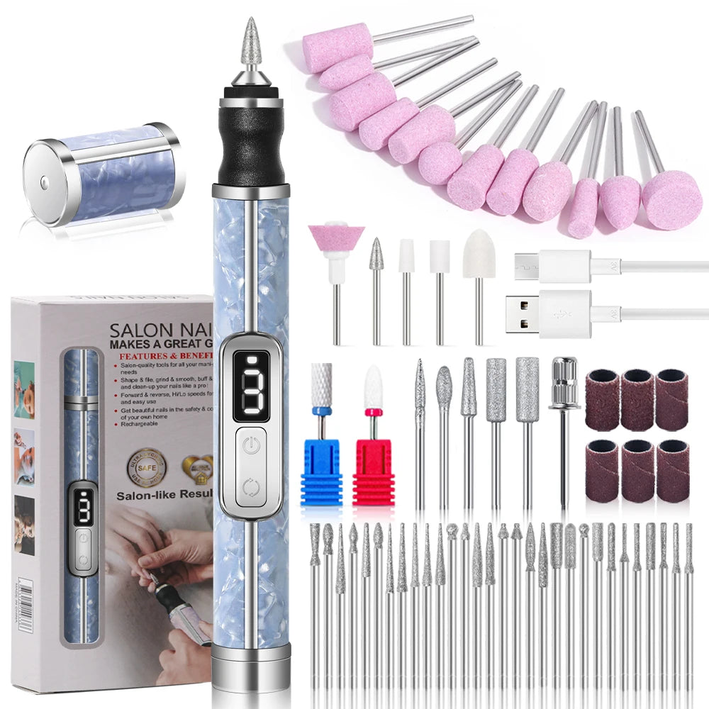 Cordless Electric Nail File Set 4 Adjustable Speeds