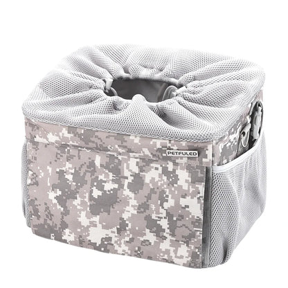 Dog or Cat Bike Basket, Expandable Soft Sided Pet Carrier Backpack with 4 Open Doors