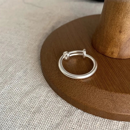 VENTFILLE 925 Sterling Silver Finger Rings Hollow Chain