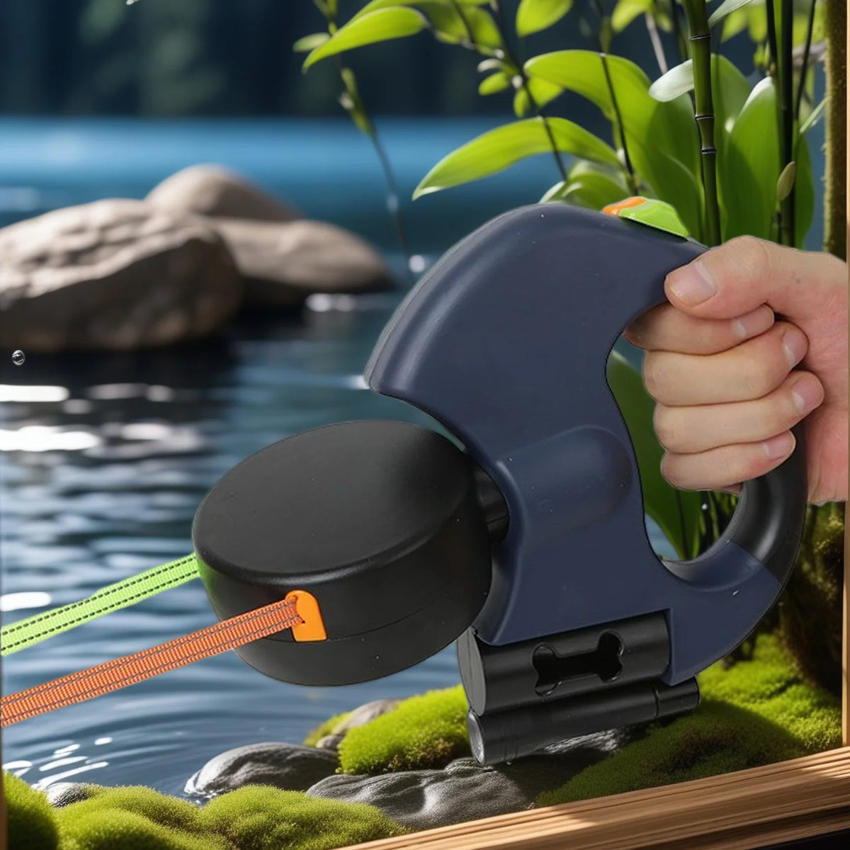 Retractable Dual Dog Leash with LED Light 360 Swivel No Tangle