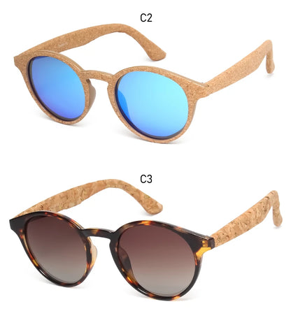 Kenbo Fashion Wood Grain Round Polarized Sunglasses