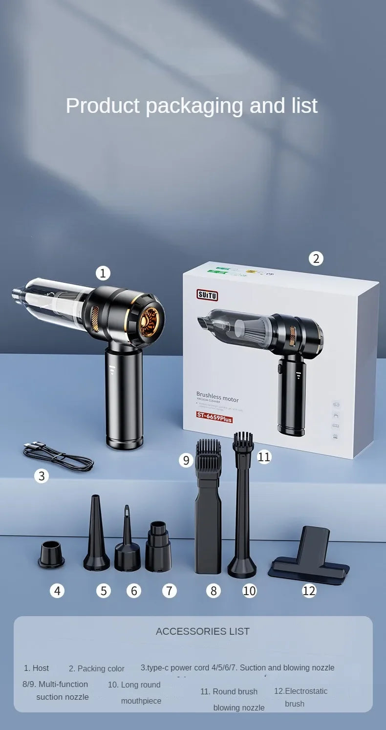Car Vacuum Cleaner Wireless Mini Handheld for Car