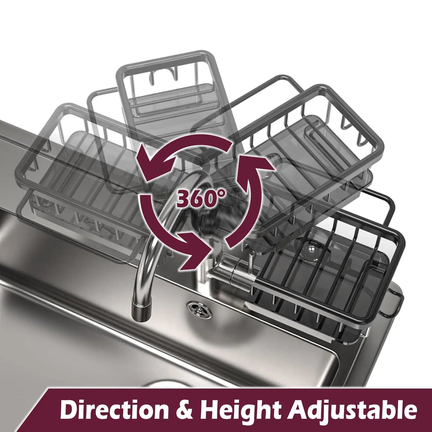 Kitchen Sink Faucet Organizer Dish Drain Rack