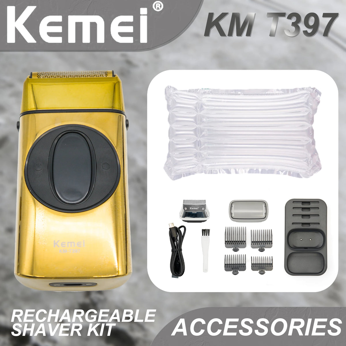 Kemei Beard Trimmer Professional Hair Trimmers IPX7 Beard Shaver