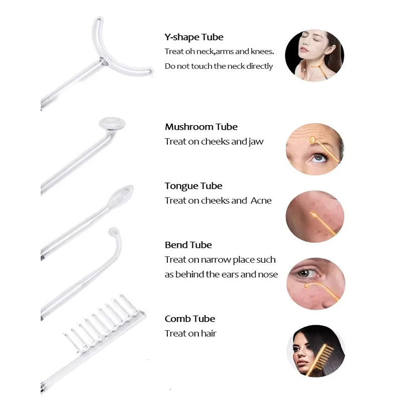 Professional  5 in 1 Darsonval Kit Facial Skin Therapy Wand