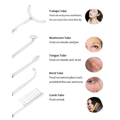 Professional  5 in 1 Darsonval Kit Facial Skin Therapy Wand