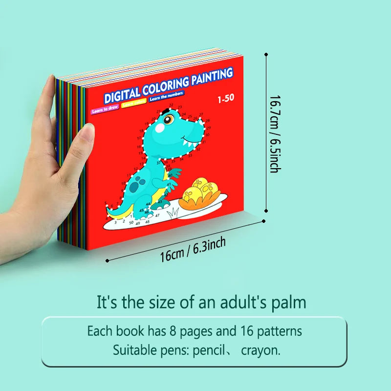 Line drawing, children's doodle books, learning numbers