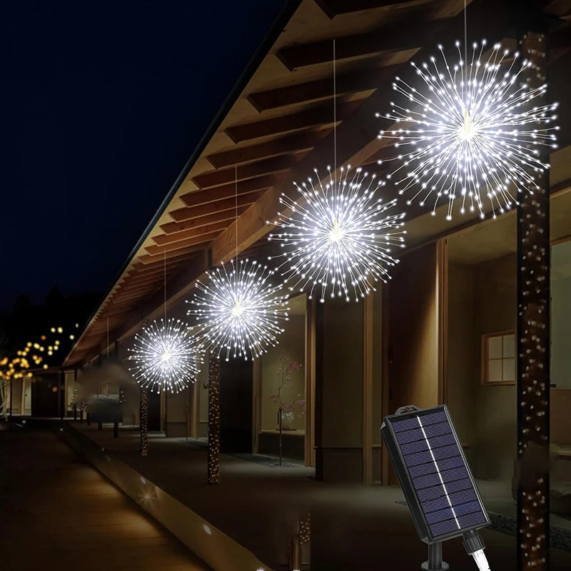Solar Light Outdoor 4 Pack, Hanging Fairy Lights Strom