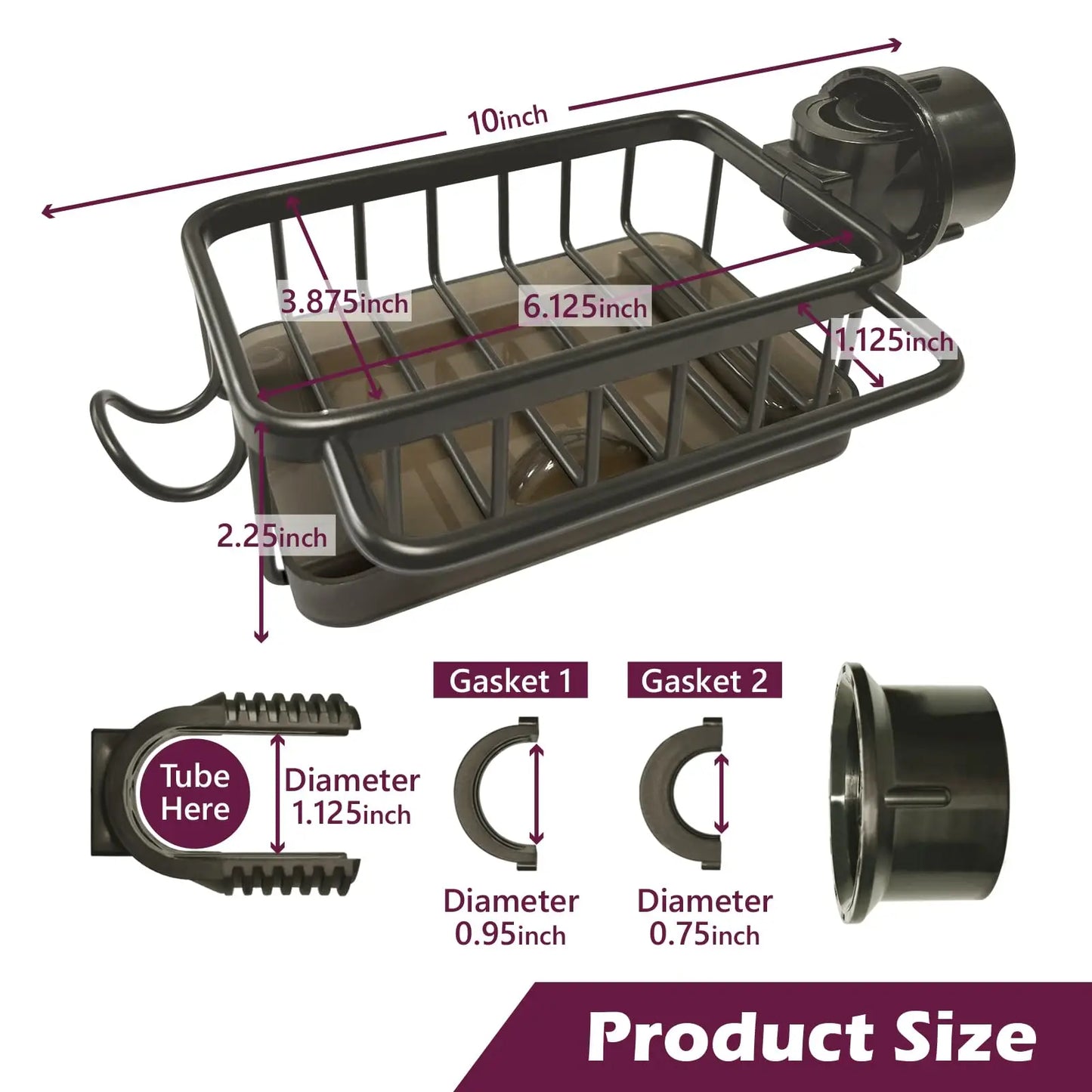 Kitchen Sink Faucet Organizer Dish Drain Rack