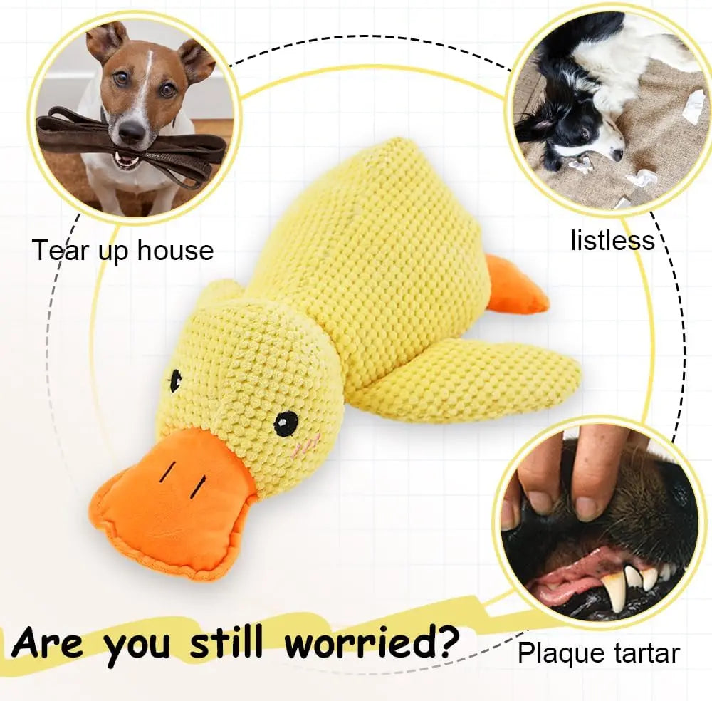 Duck dog toy plush chew resistant durable dog toy