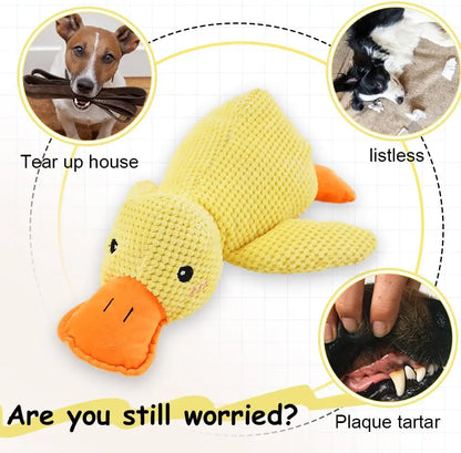 Duck dog toy plush chew resistant durable dog toy