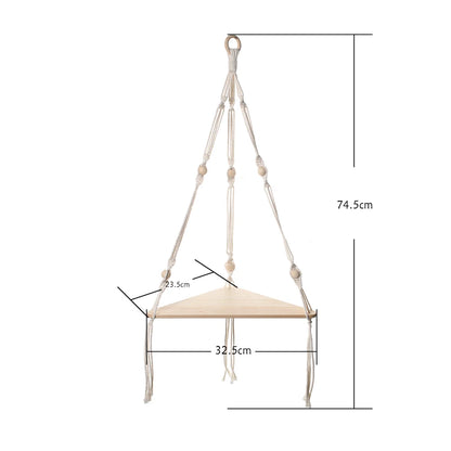 Floating Wall Shelf Wood Triangle Corner Display Stand