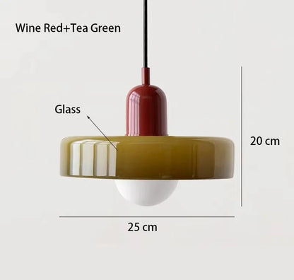 Nordic Retro Glass Pendant Lamps Indoor E27 LED Chandelier