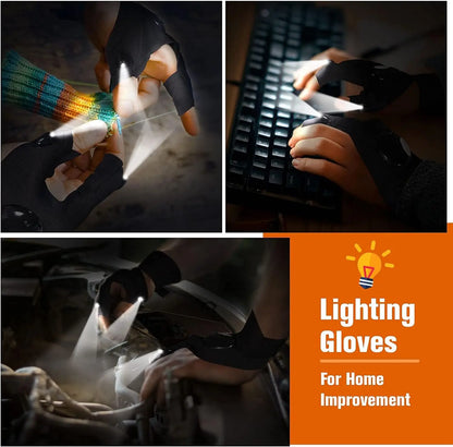 LED Half Finger Glove for Men Women Outdoor