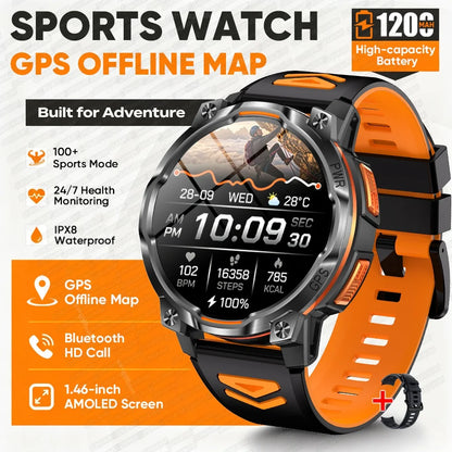 New GPS Map Smart Navigation Watch 1200mAh Battery