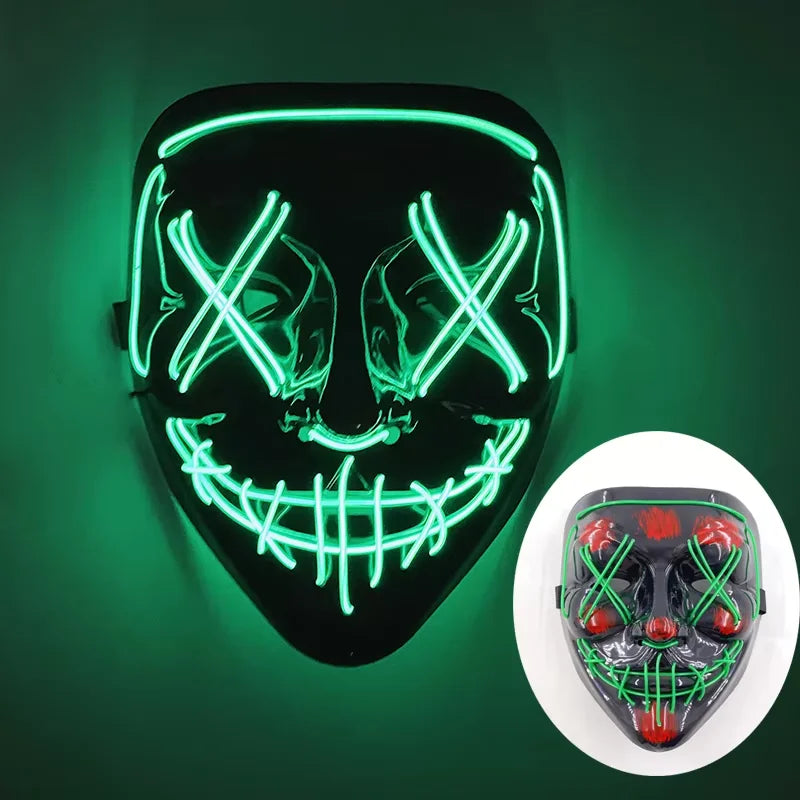 Wireless LED Purge Mask Halloween Horror Party Carnival Cosplay