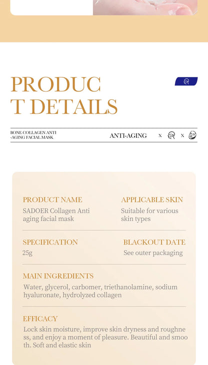 Collagen Anti Wrinkle Facial Mask Anti Aging Fade Fine Lines