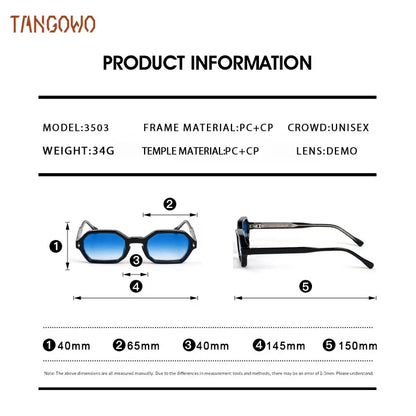 TANGOWO New Fashion Polygon Punk Sunglasses Luxury Brand