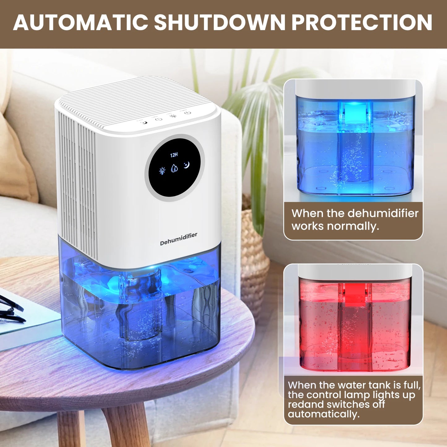 Portable Dehumidifier With 35 Ounces Capacity