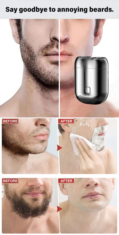 Portable Rotary Dual Ring Electric Shaver Men Shaver