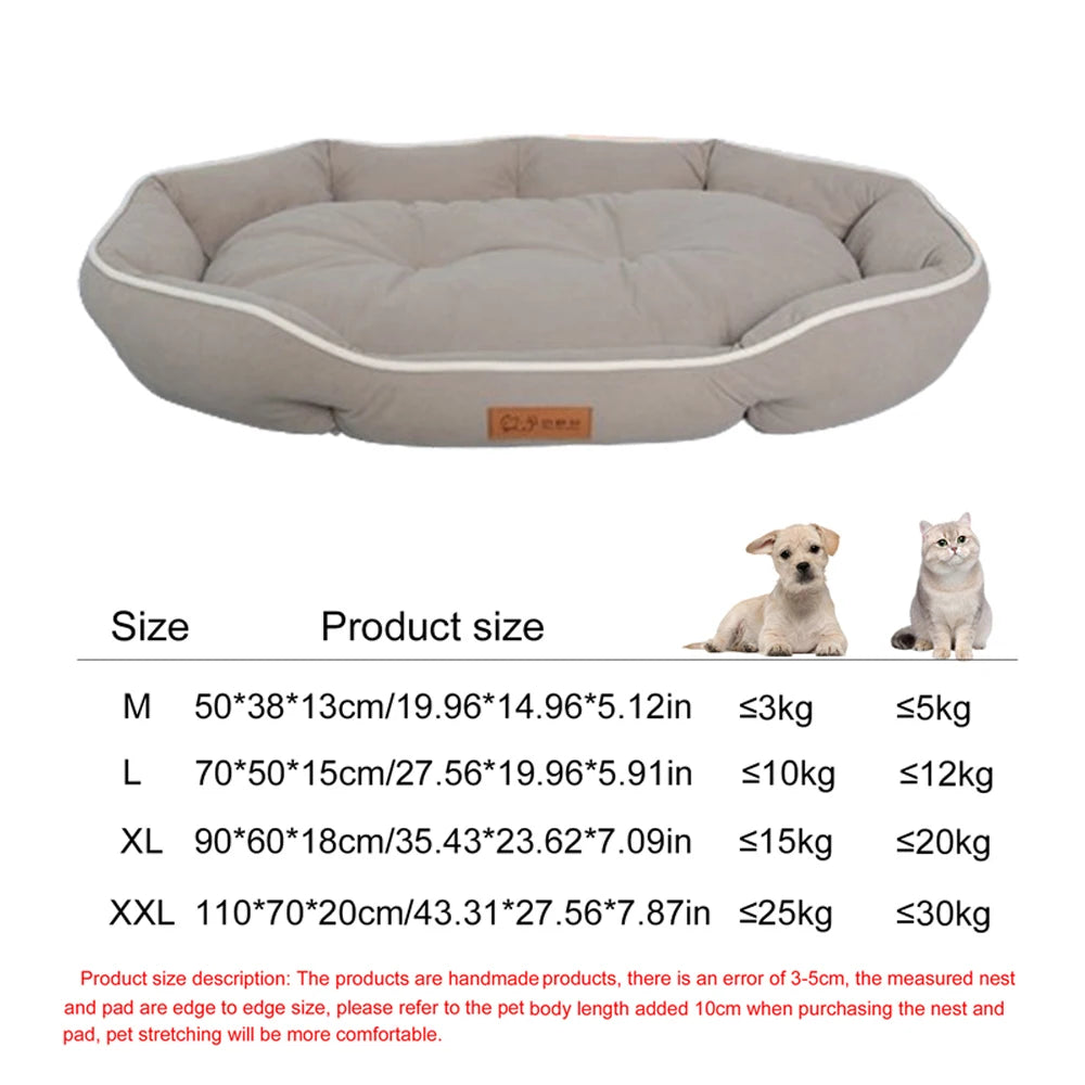 Four Season Square Dog Bed for Large Dog Mattress Bite-resistant Cat Bed