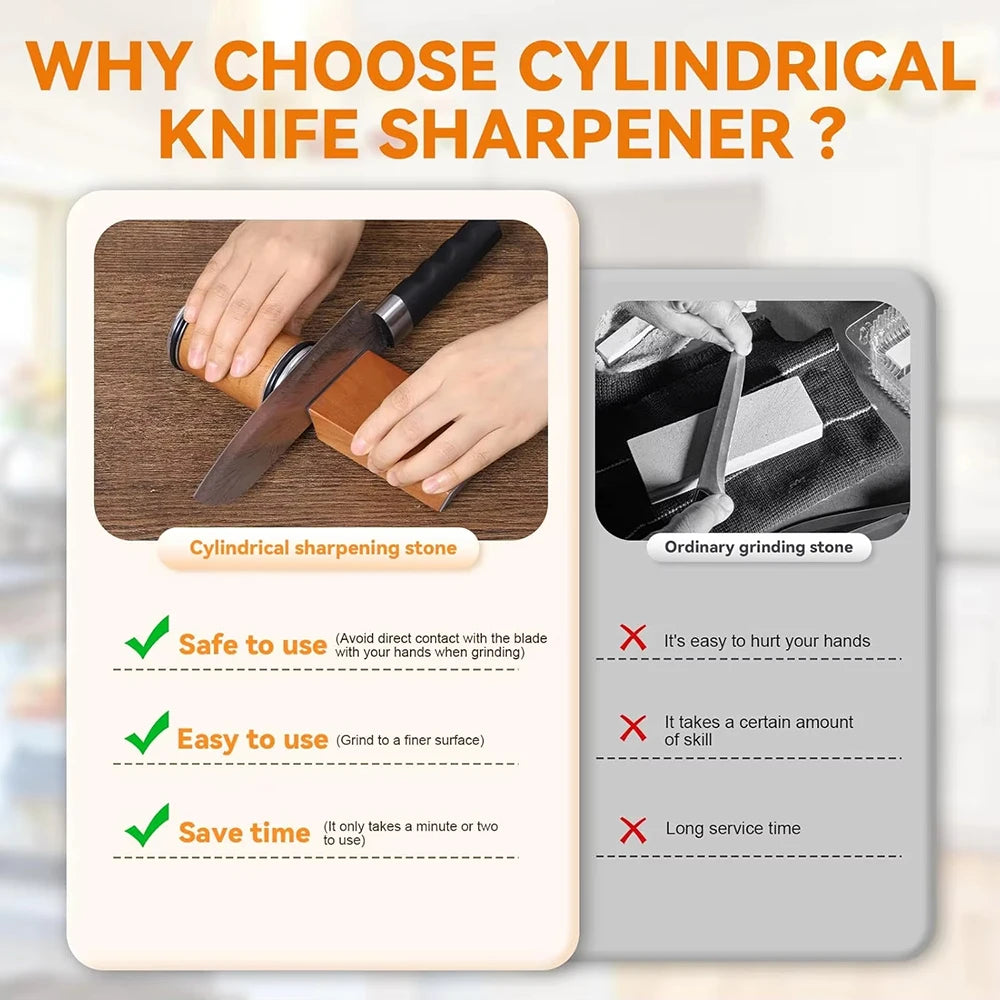 Rolling Knife Sharpener Double Sided Diamond Sharpening Stone