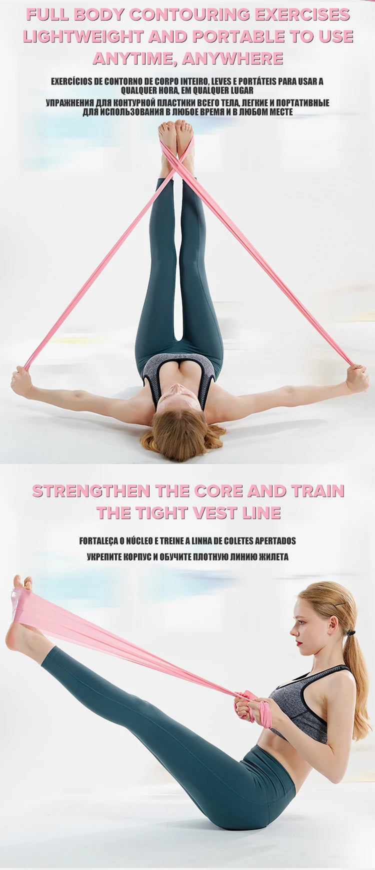 Length 200cm Yoga Pilates Stretch Resistance Band