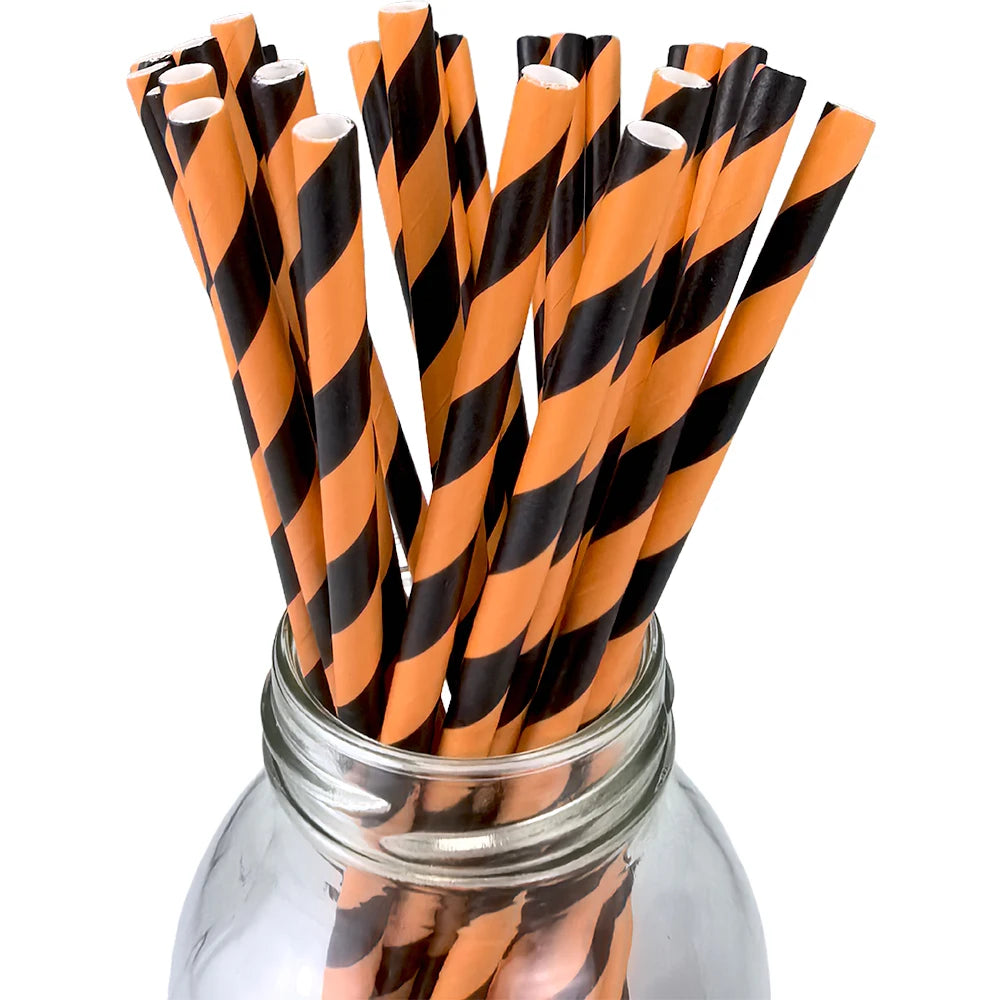 25/50/100pcs Halloween Theme Disposable Paper Straws