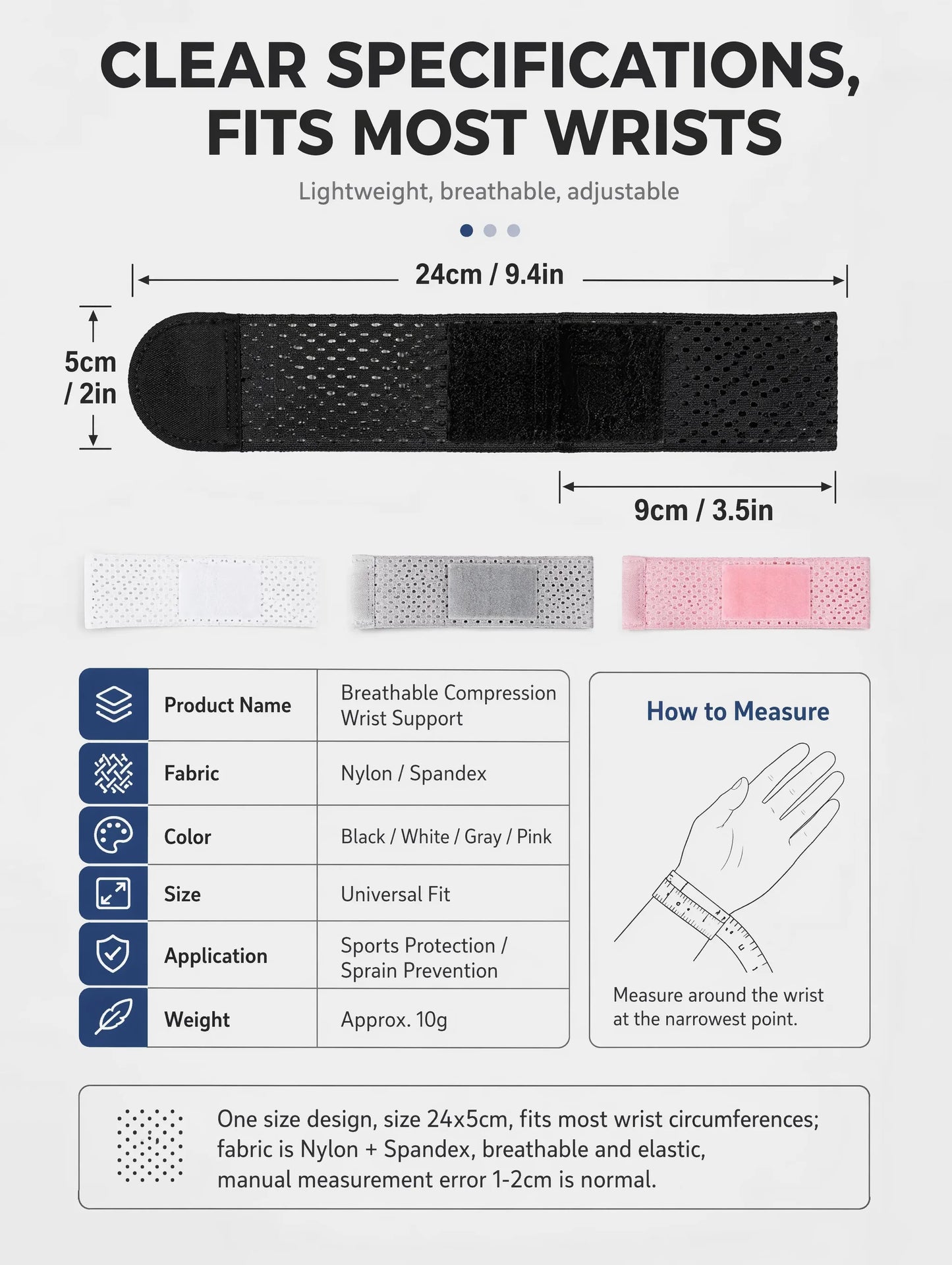 VBOSI Lightweight Compression Wrist Brace for Women