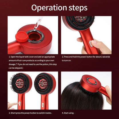 Electric Micro-current Massage Comb Red Light Hair Care