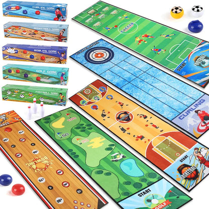 Interactive Bowling and Curling Mat Game Fun Football-Inspired