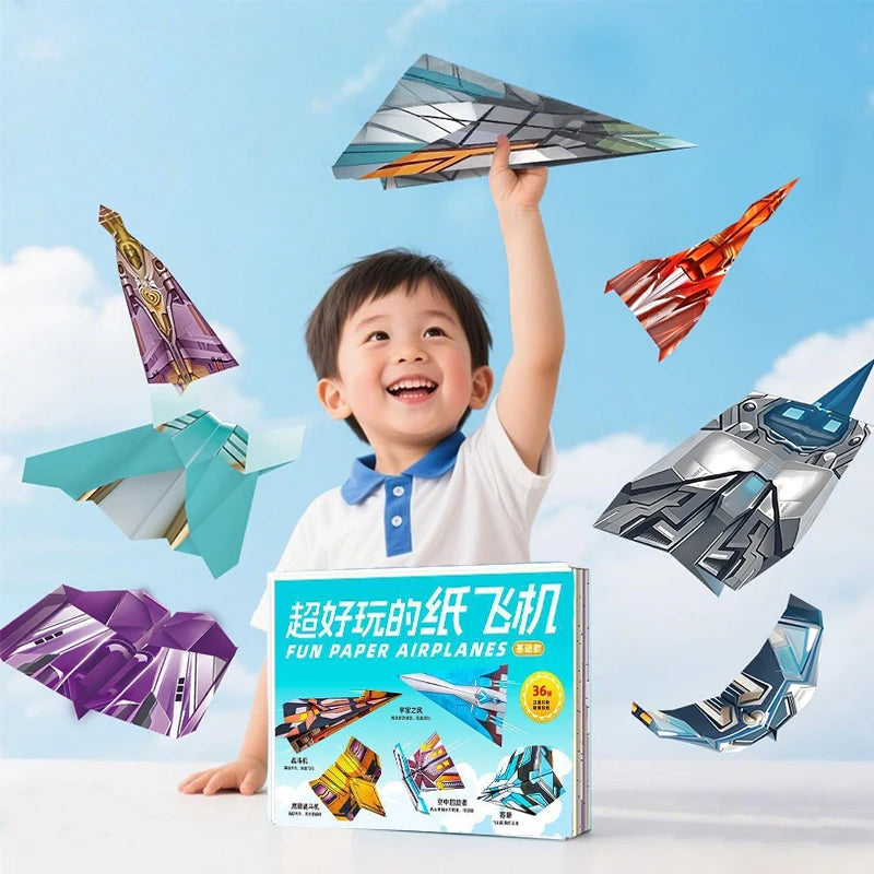 36Pcs DIY Children's Origami Airplane Parent-Child Full-Color