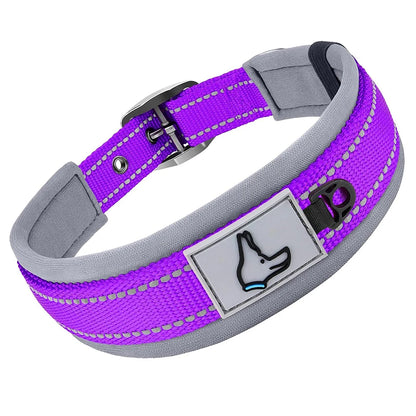Padded Dog Collars Soft Reflective Wide Pet Collars