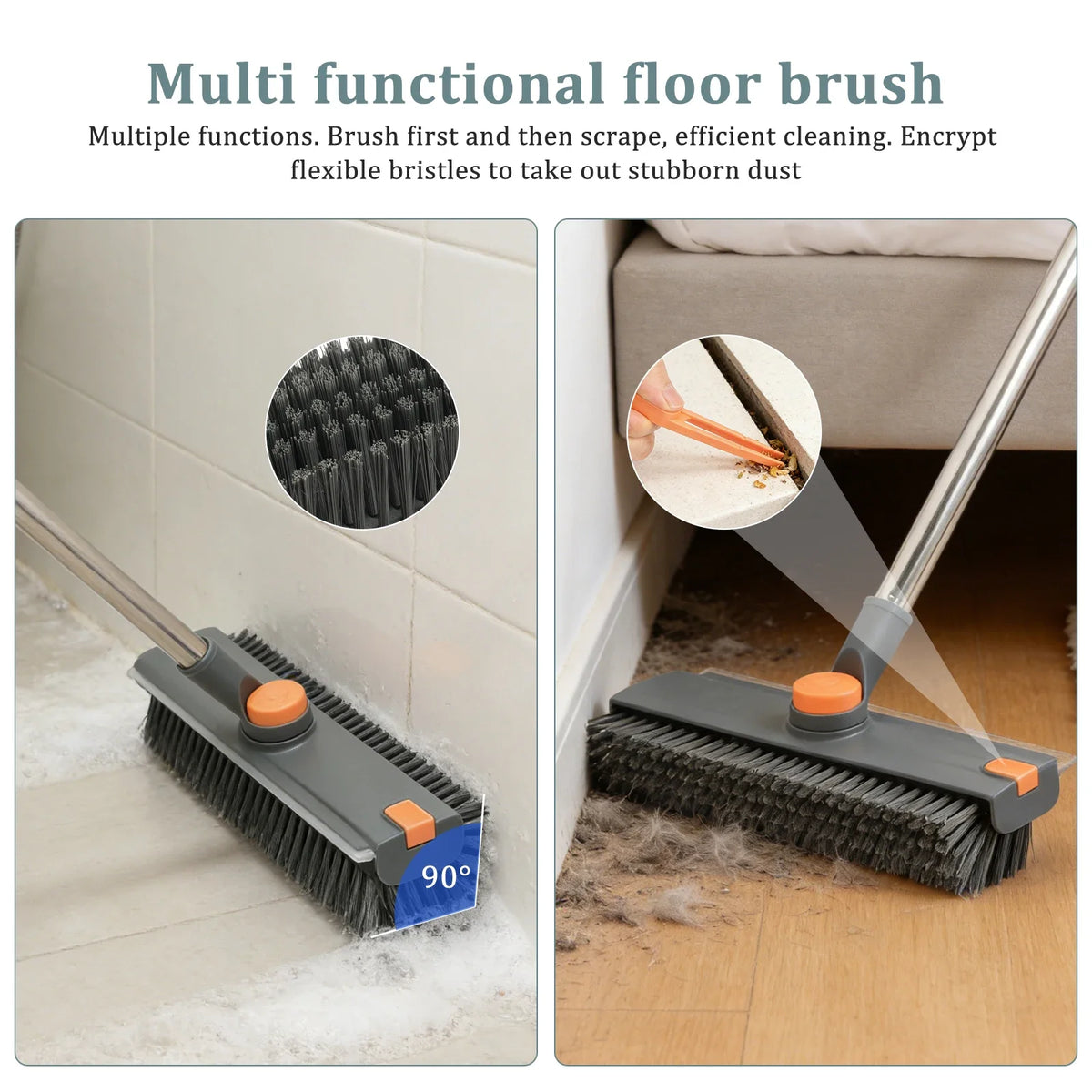 3 in 1 Scrub Brush with Long Handle Bathtub and Floor Gaps