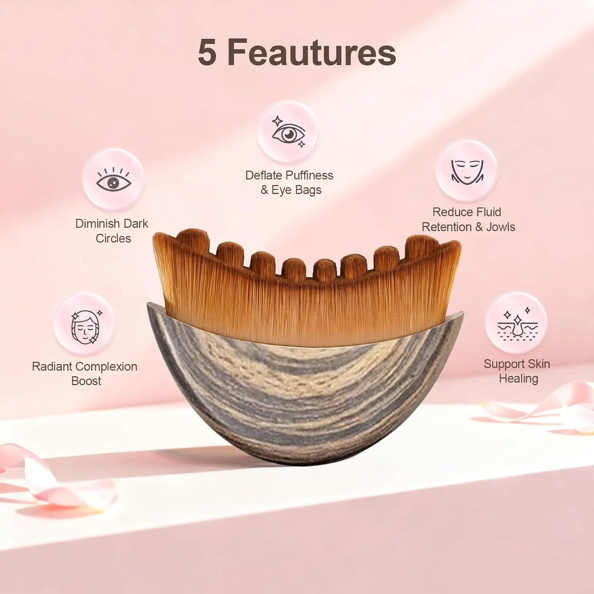 Contour Facial Brush Manual Lymphatic Drainage Massager Durable Soft Bristles