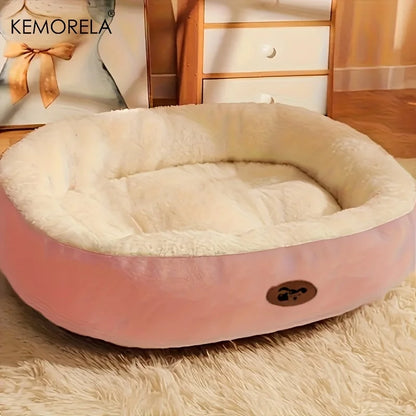 Plush Oval Pet Bed for Thickened machine Washable