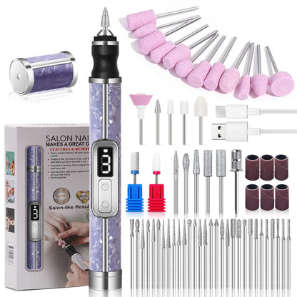 Cordless Electric Nail File Set 4 Adjustable Speeds